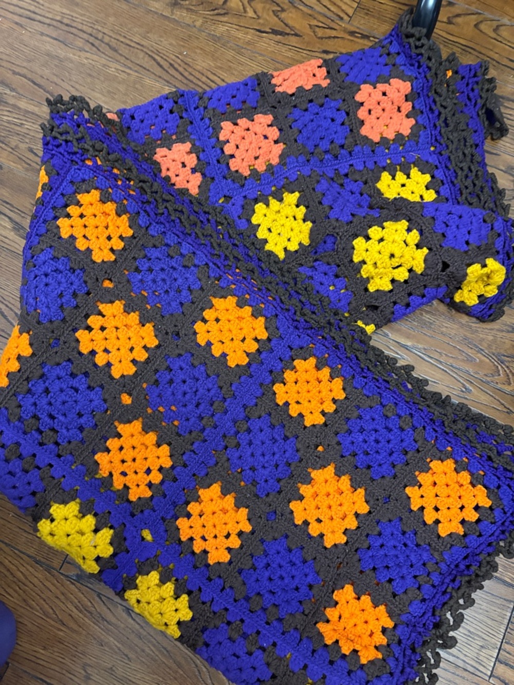 Granny Squared Crochet Blanket 🤎🧡🤎💜